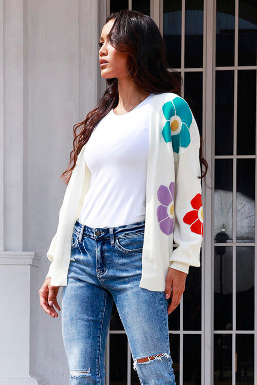 Stilla | Mønster Åben Front Langærmet Cardigan