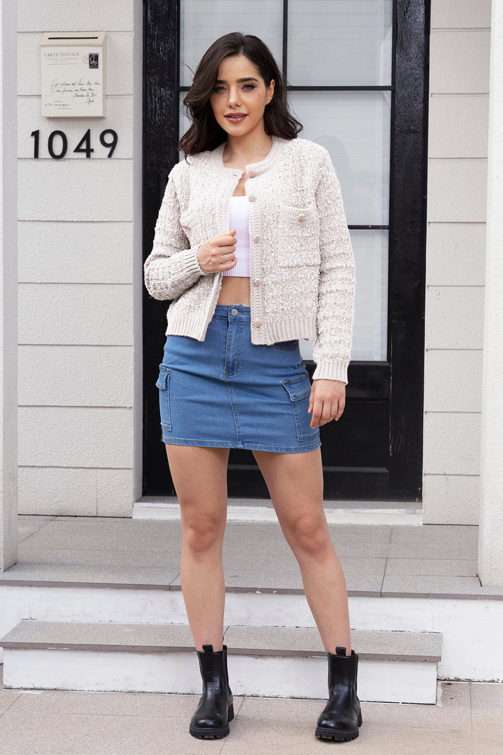 Stilla | Up Rund Hals Cardigan
