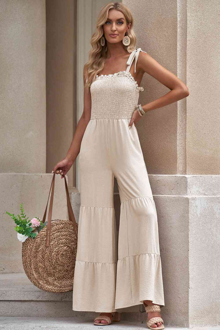 Stilla | Skulder Smockede Lagdelt Jumpsuit