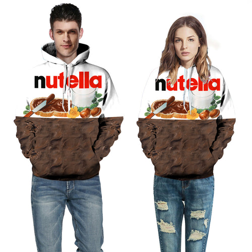 Unisex hættebluse med kreativ Nutella-design Stilla