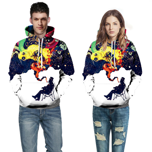 Unisex Hættetrøje med kreativt design og fantasifuld farvesammensætning Stilla