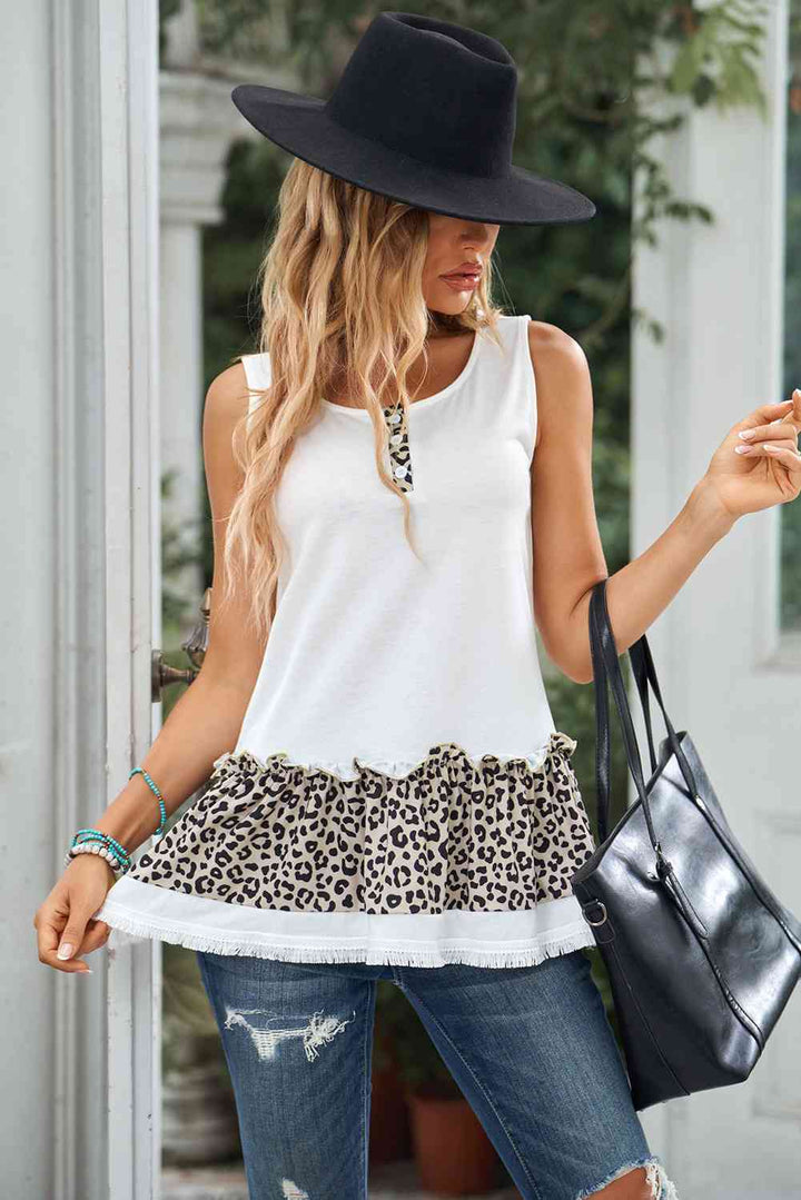 Stilla | Farveblok Frill Trim Tank Top