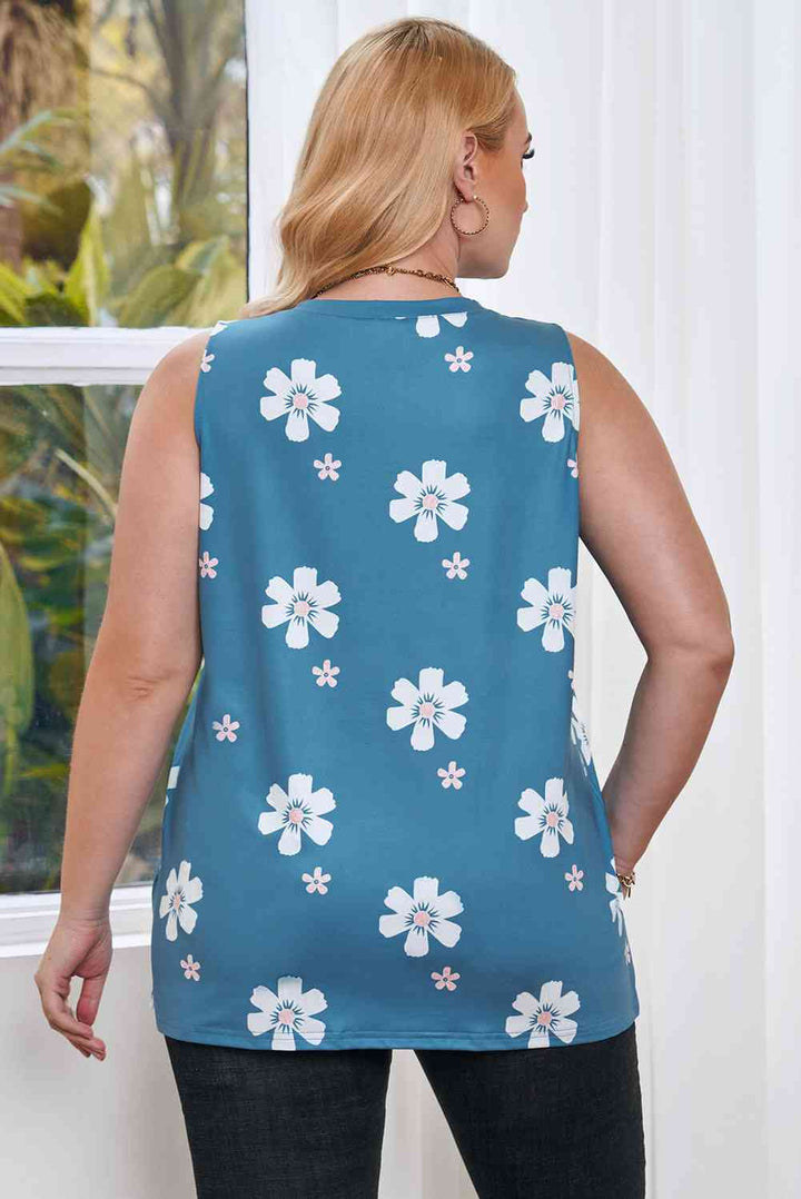 Stilla | Plus Size Printed V-hals Tank