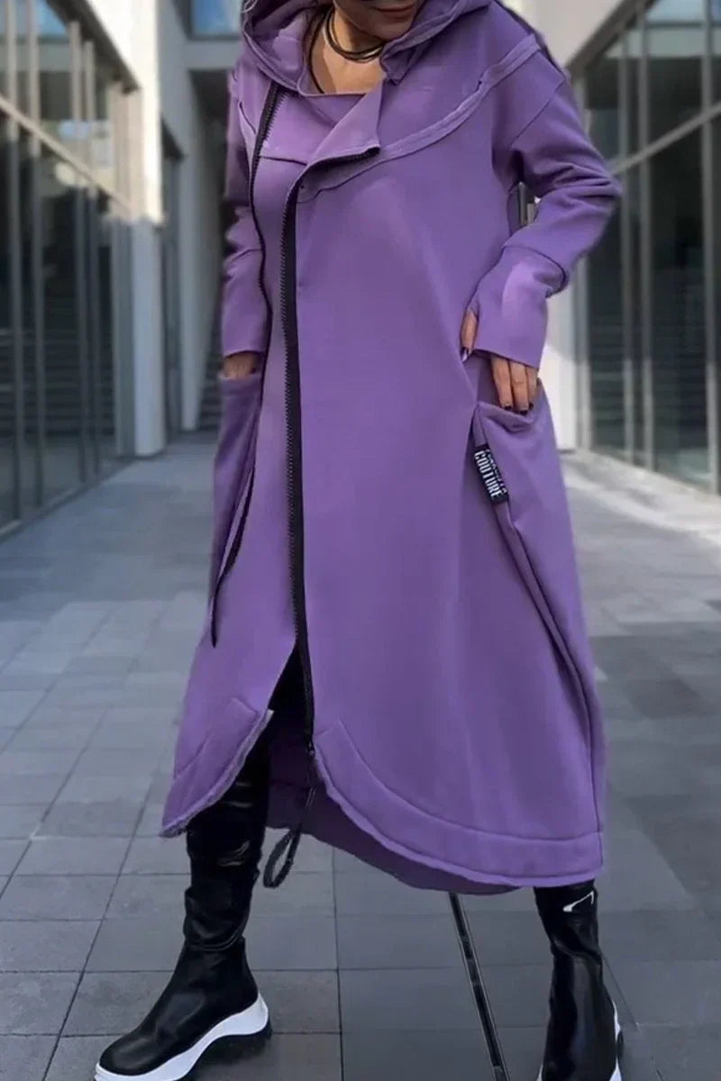 Stilla | Langt Hoodie-Kjole med Moderne Snit