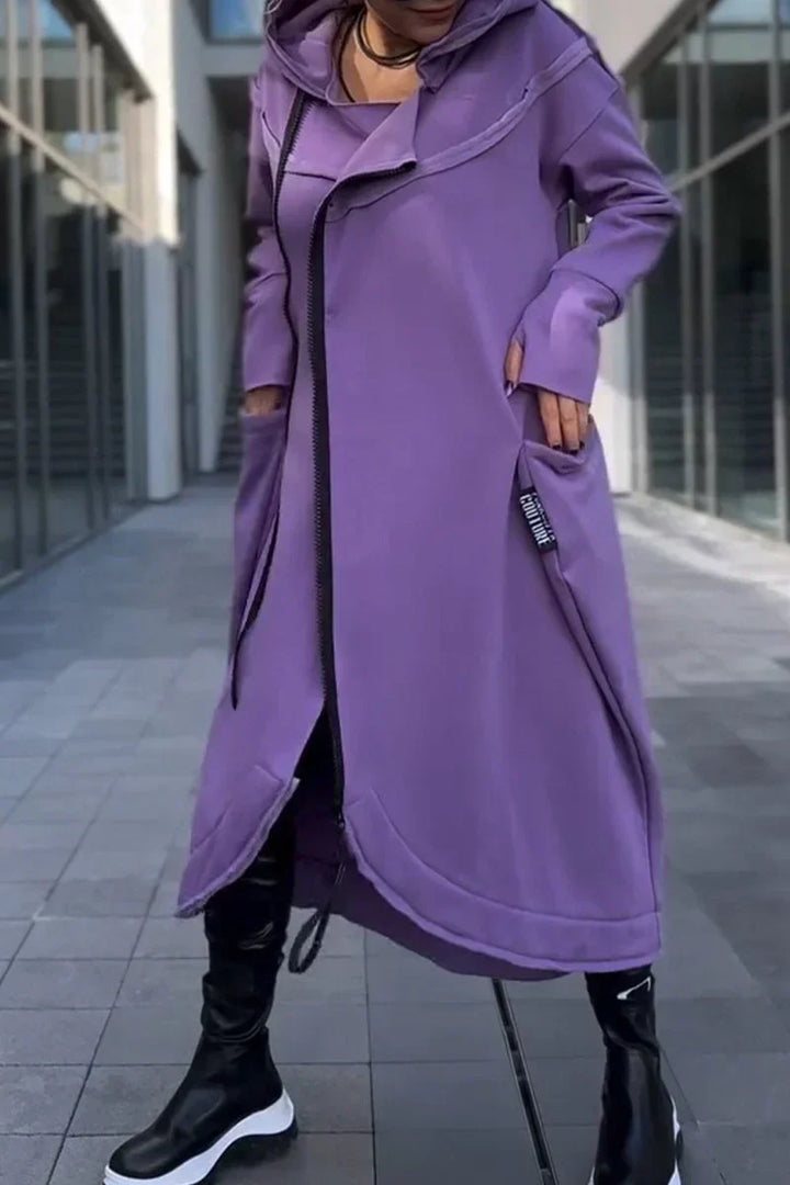 Stilla | Langt Hoodie-Kjole med Moderne Snit