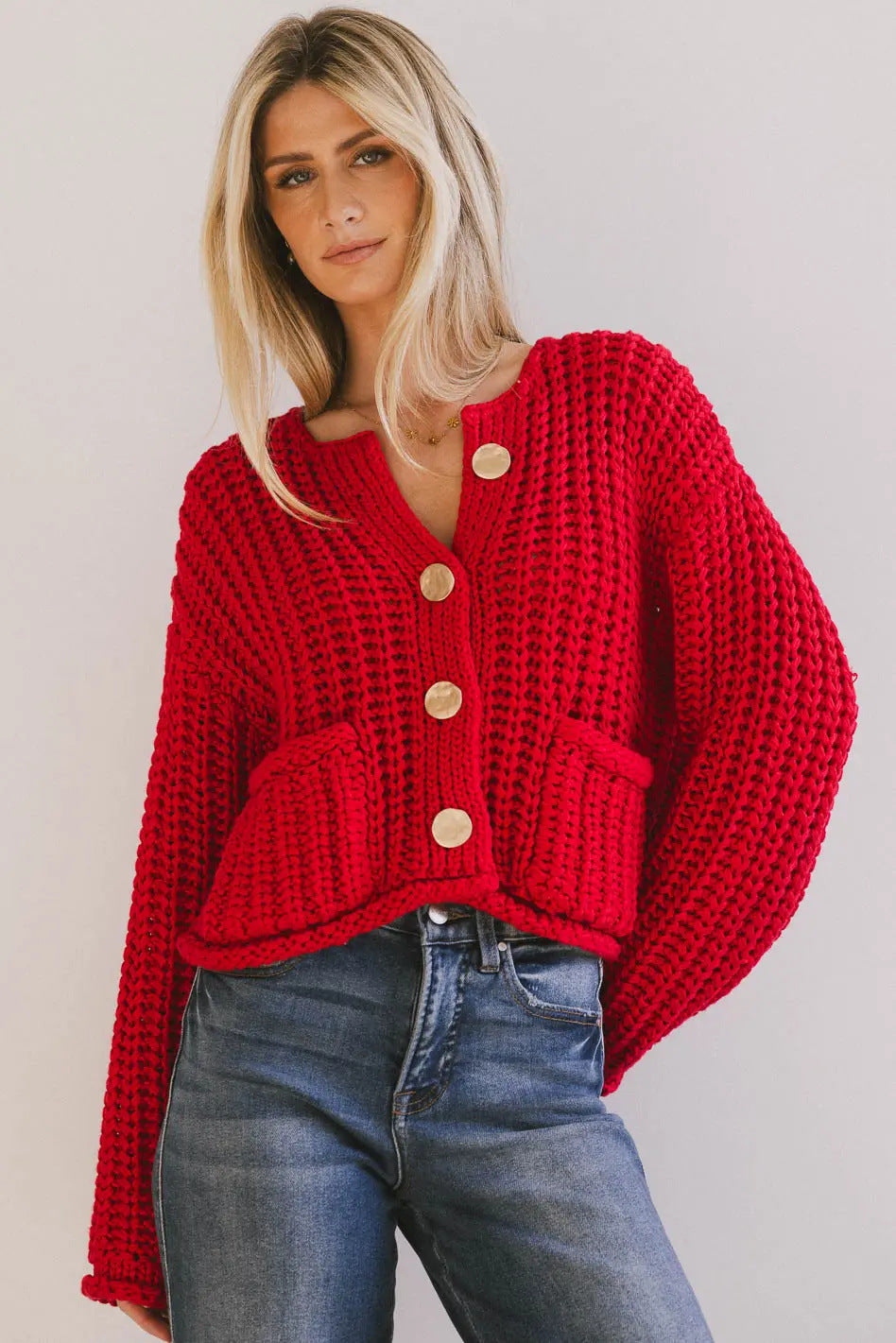 Stilla | Cozy Chic Kvinders Cardigan med Knapper og Lommer