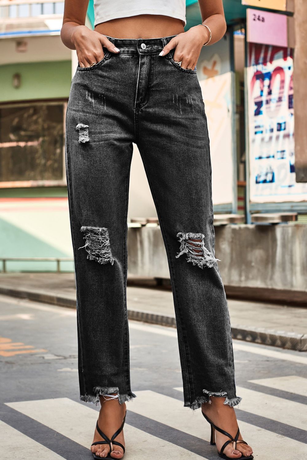 Stilla | Knapperede Løse Fit Jeans