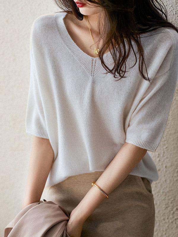 Stilla | Luksuriøs Blød Cashmere V-Hals Sweater til Kvinder