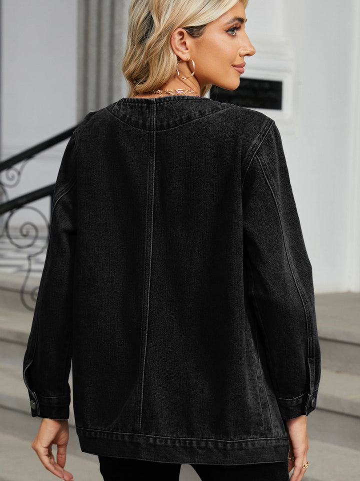 Stilla | V-Hals Knappet Denim Jakke