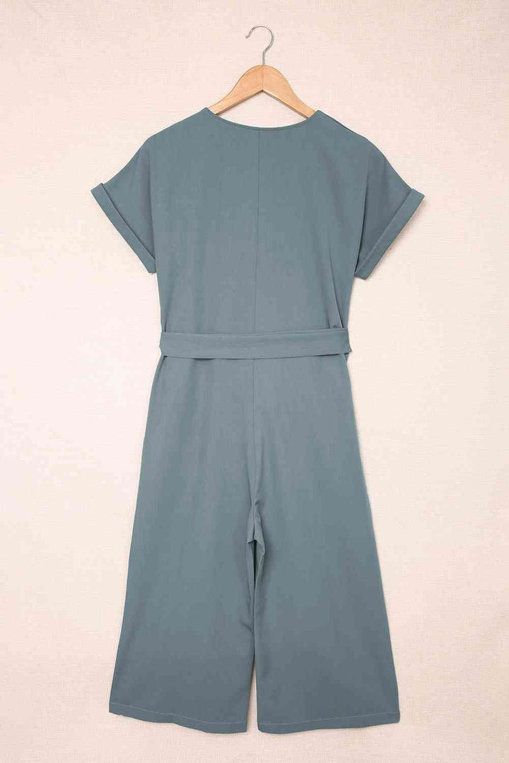 Stilla | Talje Knappet Forkortet Jumpsuit