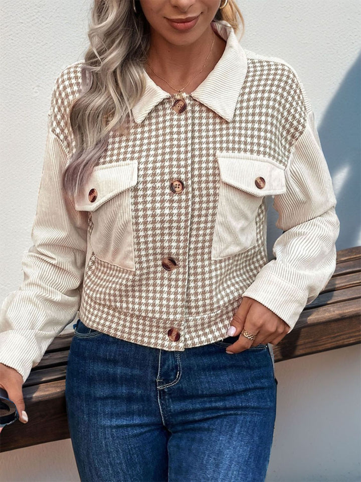 Stilla | Lommeholdt Houndstooth Langærmet Jakke