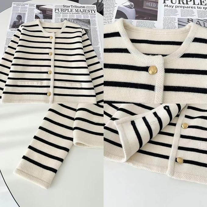 Stilla | Stribet Cardigan med Stil