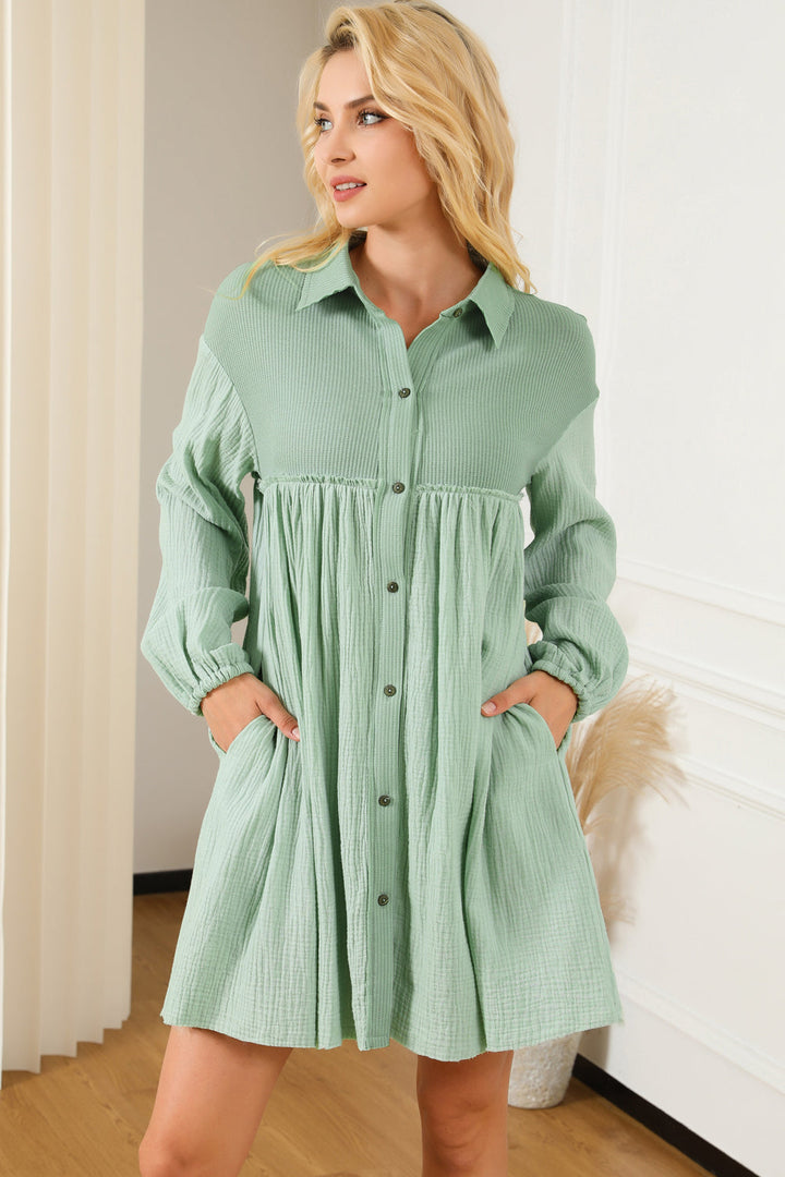 Stilla | Kravehals Dropped Shoulder Mini Kjole