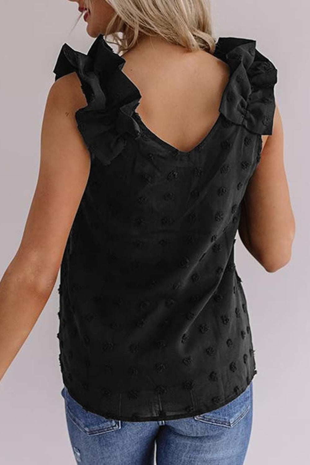 Stilla | Plus Size Swiss Dot V-Hals Tanktop