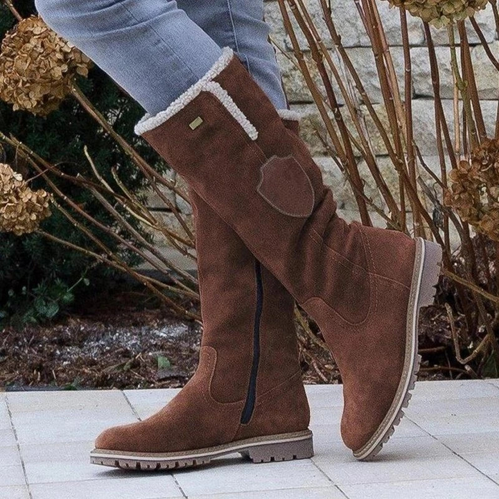 Stilla | Mid Calf Støvler SUEDE-lignende tekstur Blød for Side lynlås Profilsål