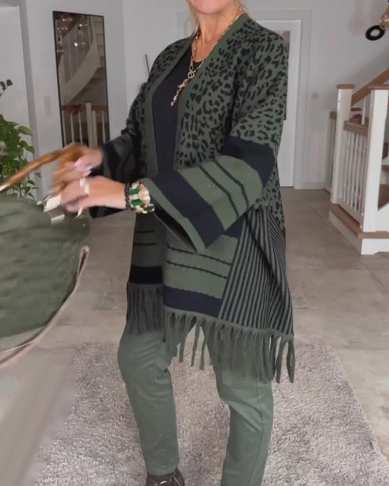 Stilla | Cardigan med leopardmønster