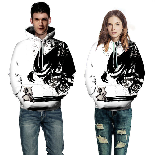 Unisex Hættepullover med unikt grafiskelement Stilla