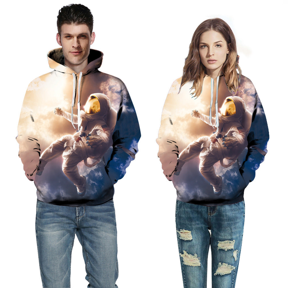 Dame hoodie med intergalaktisk astronautmotiv Stilla
