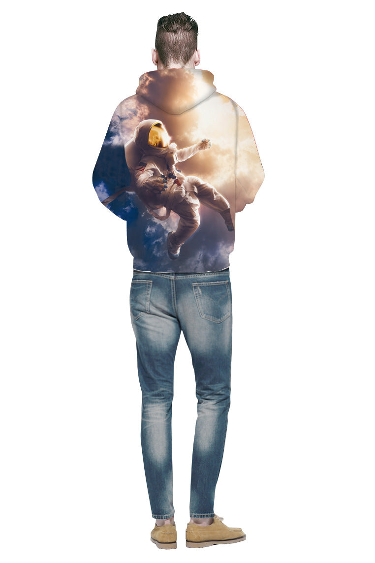 Dame hoodie med intergalaktisk astronautmotiv Stilla