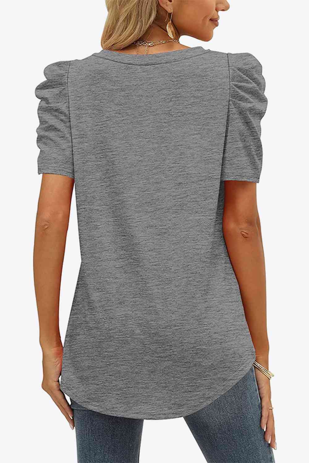 Stilla | Hals Puff Ermel T-shirt