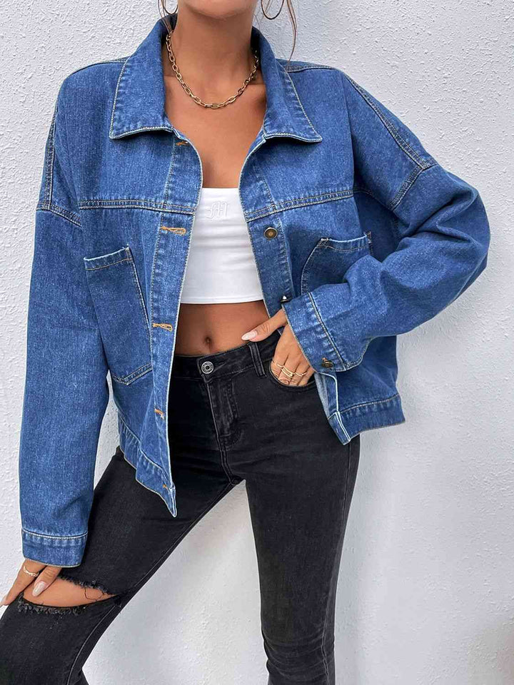 Stilla | Nakke Sunket Skulder Denim Jakke