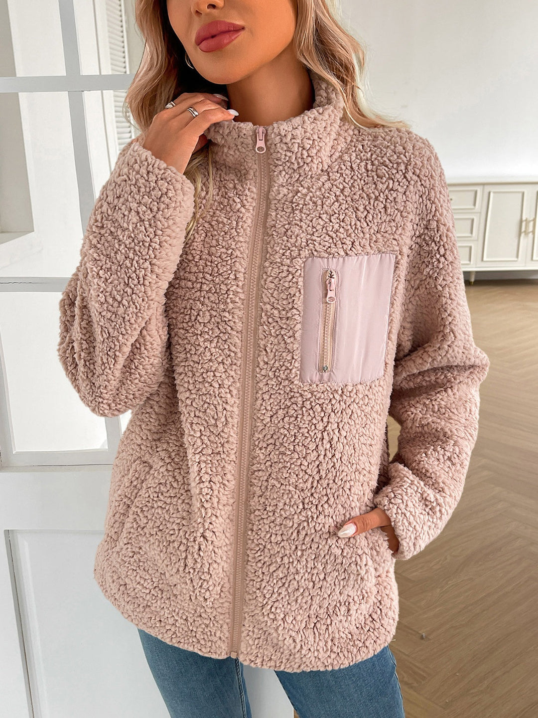 Stilla | Lane Zip Up Langærmet Fuzzy Jakke