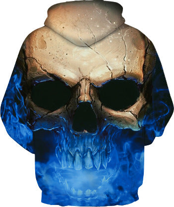 Unisex Hoodie med unikt dødningehoveddesign Stilla