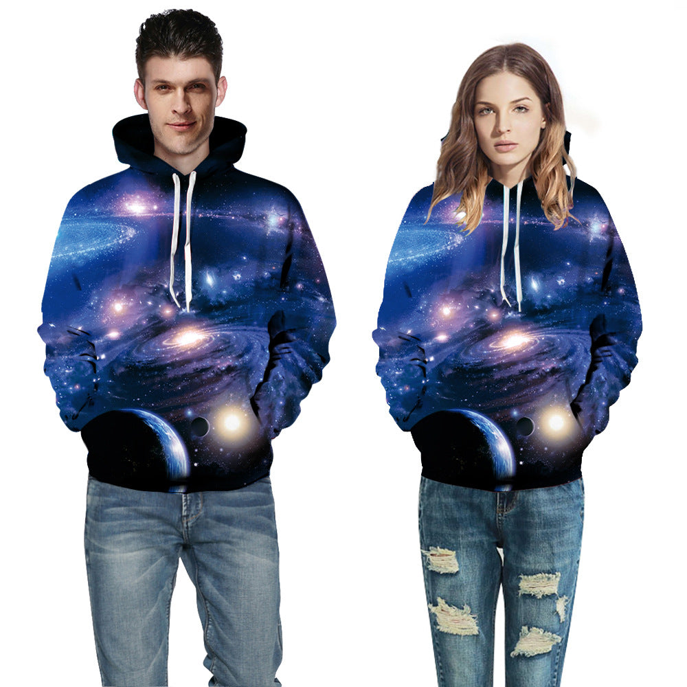 Unisex hættepullover med galaktisk univers-motiv Stilla
