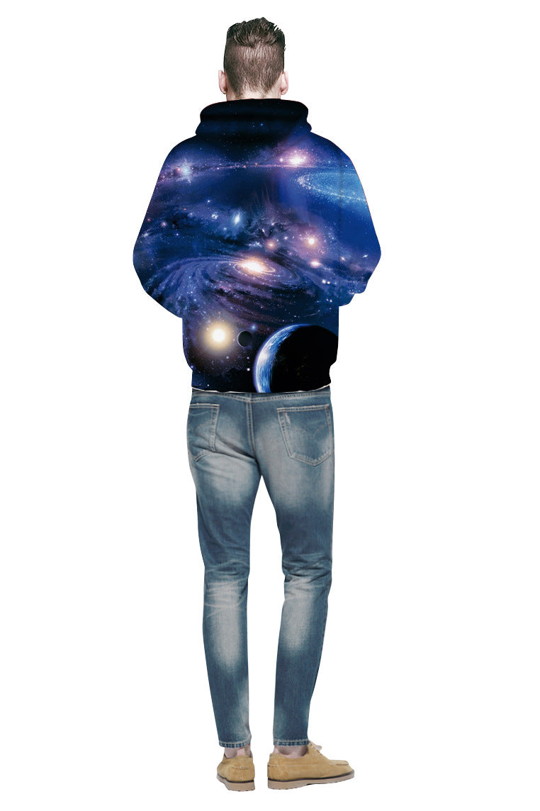 Unisex hættepullover med galaktisk univers-motiv Stilla