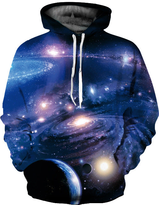 Unisex hættepullover med galaktisk univers-motiv Stilla