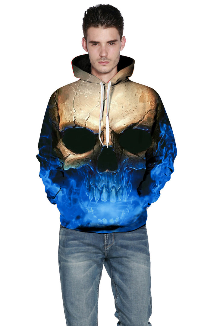 Unisex Hoodie med unikt dødningehoveddesign Stilla