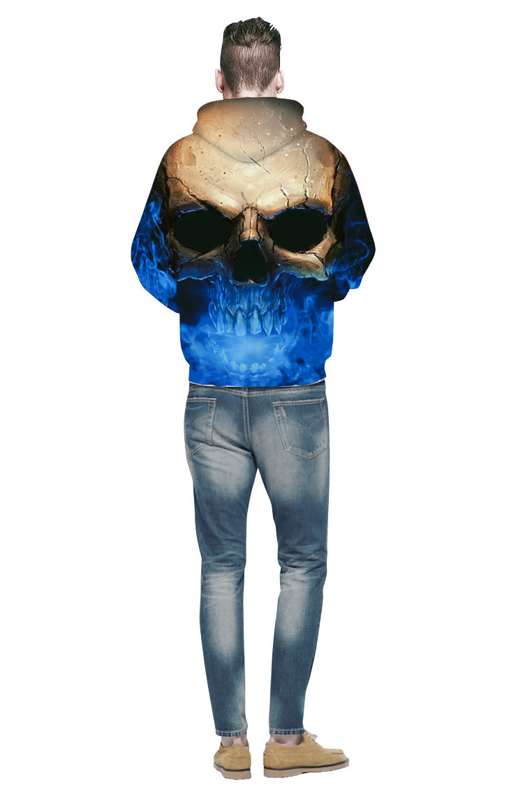 Unisex Hoodie med unikt dødningehoveddesign Stilla