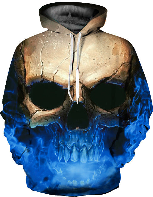 Unisex Hoodie med unikt dødningehoveddesign Stilla