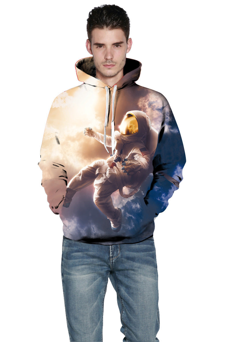 Dame hoodie med intergalaktisk astronautmotiv Stilla