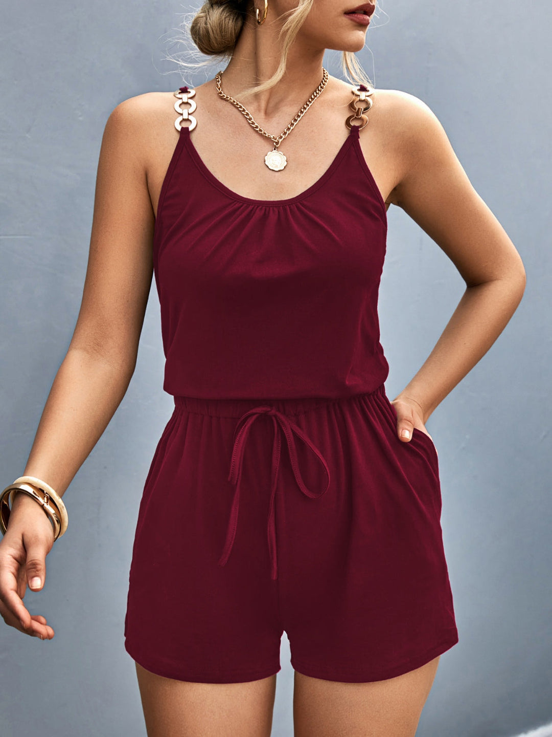 Stilla | Neck Romper Med Lommer