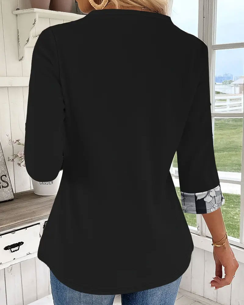 Stilla | Top med Lange Ærmer i Fake To-delt Design