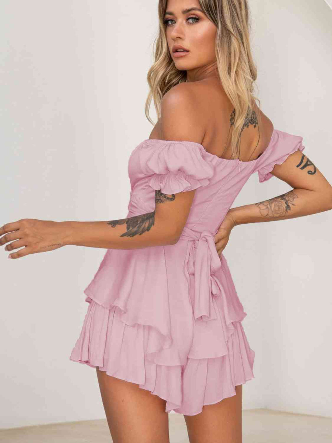 Stilla | Skulder Flounce Ærme Romper