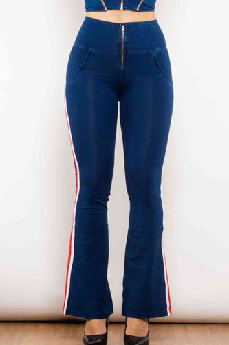 Stilla | Stripe Lynlås Lukning Bootcut Jeans