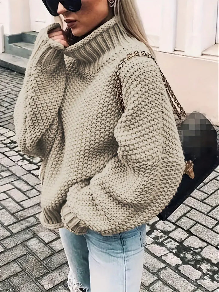 Stilla | Ensfarvet Rullekravepullover