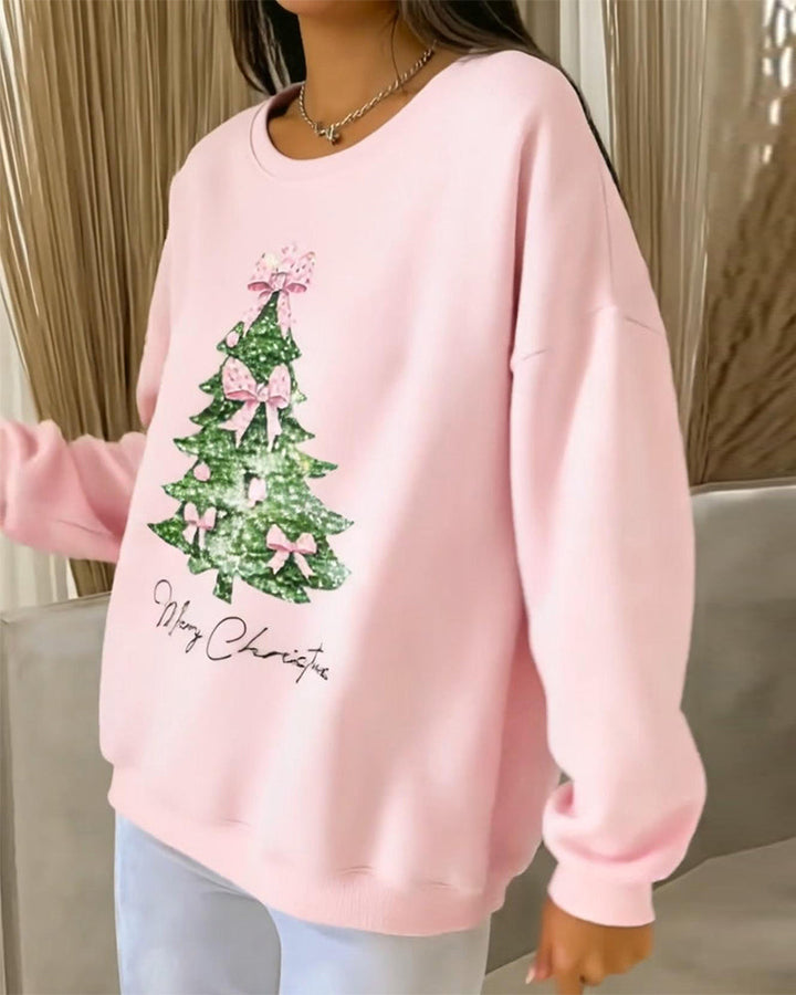 Stilla | Sweatshirt med juledræt og lange ærmer