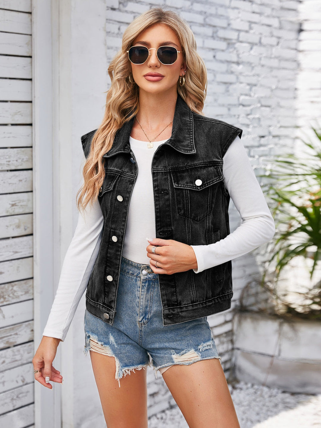 Stilla | Up Cap Sleeve Denim Jakke