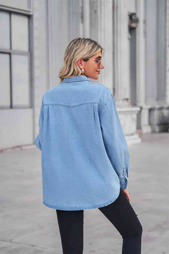Stilla | Hals Dropped Shoulder Denim Top