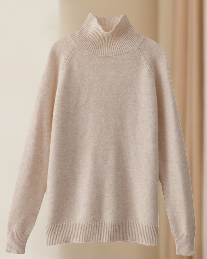 Stilla | Ensfarvet Sweatshirt med Høj Krave og Lange Ærmer
