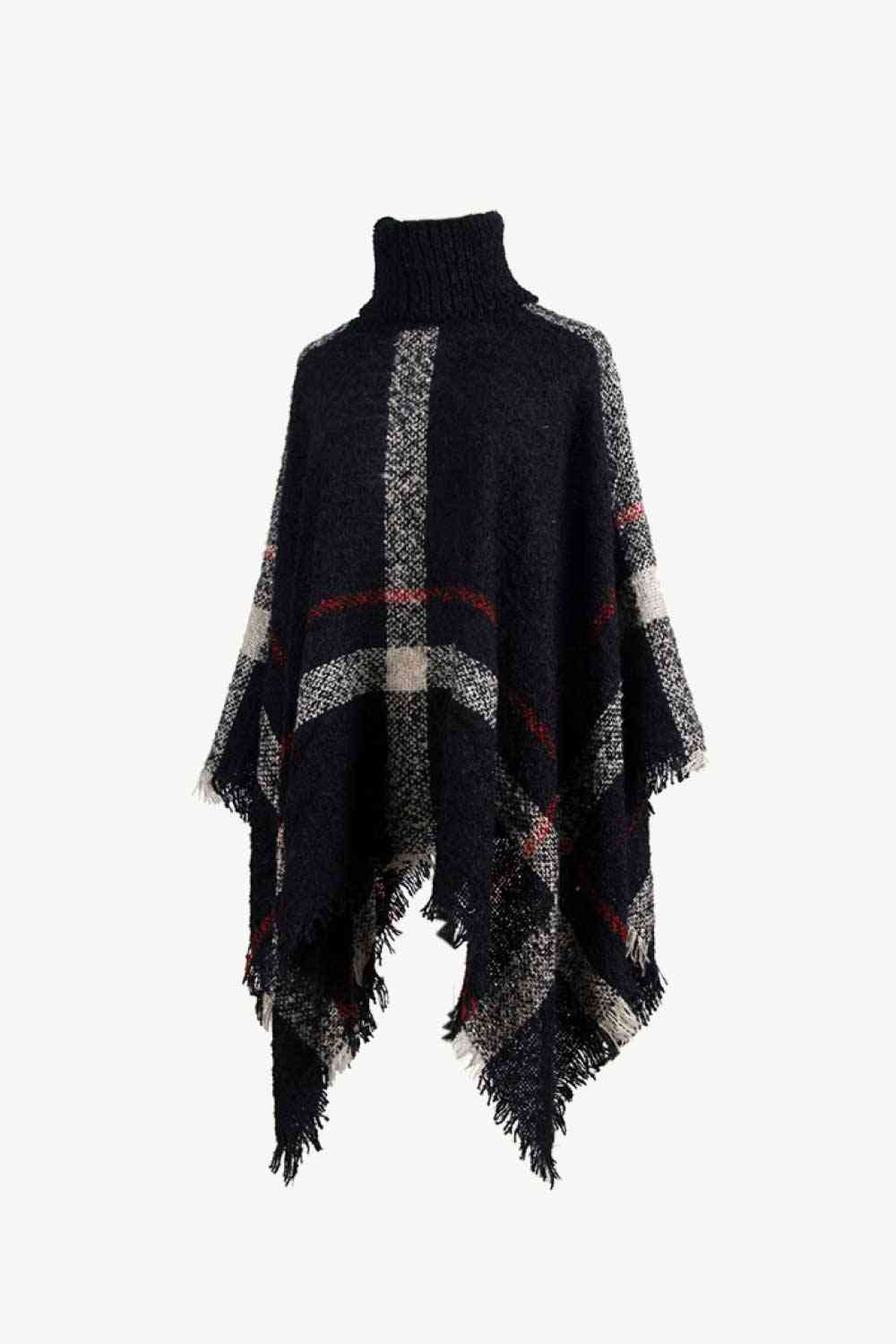 Stilla | Turtleneck Raw Hem Poncho