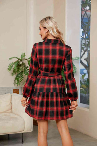 Stilla | Print Tie Waist Kravehals Skjortekjole