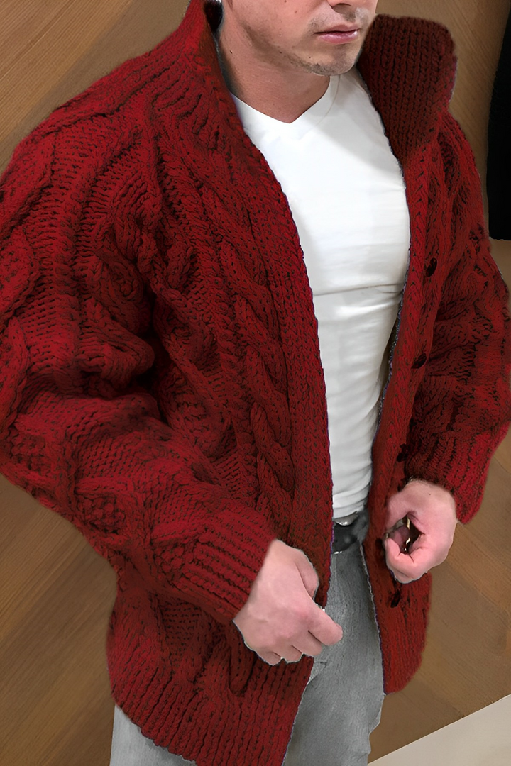 Stilla | Varm Strikket Cardigan Med Flettemønster