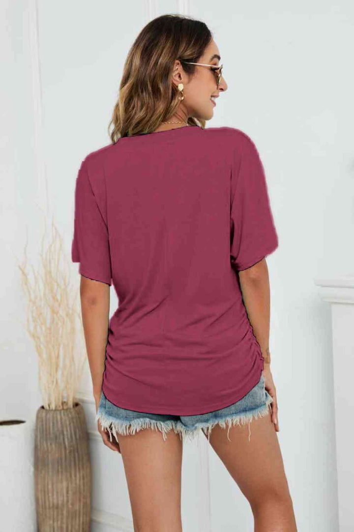Stilla | Hals Side Rynket T-shirt