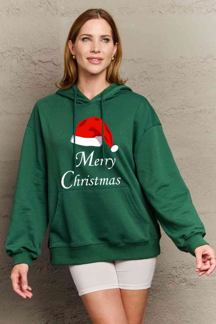 Stilla | Love Plus Size Merry Christmas Graphic Hoodie