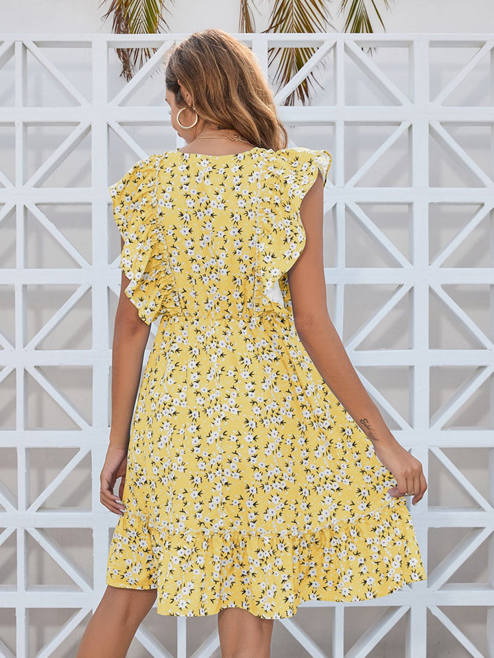 Stilla | Ditsy Floral Surplice Mini Kjole