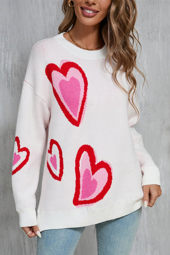 Stilla | Rundhals Sweater Med Lange Ærmer i Hjerteform